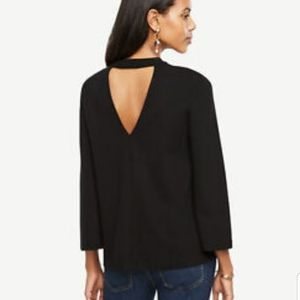 Ann Taylor black open back top